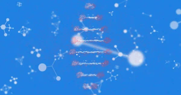 Imagem Fiação Fio Dna Moléculas Fundo Azul Conceito Ciência Pesquisa — Fotografia de Stock