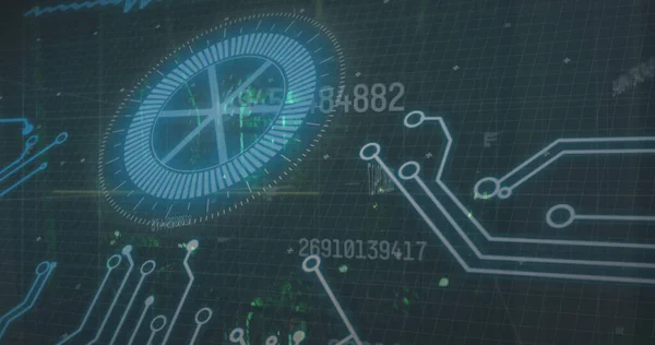 Imagen Del Procesamiento Datos Sobre Fondo Oscuro Concepto Interfaces Digitales —  Fotos de Stock