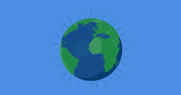 Bild Globen Blå Bakgrund Global Miljö Grön Energi Och Digitalt — Stockfoto