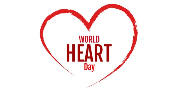 Εικόνα Της Παγκόσμιας Ημέρας Καρδιάς Κείμενο Πάνω Από Την Καρδιά — Φωτογραφία Αρχείου