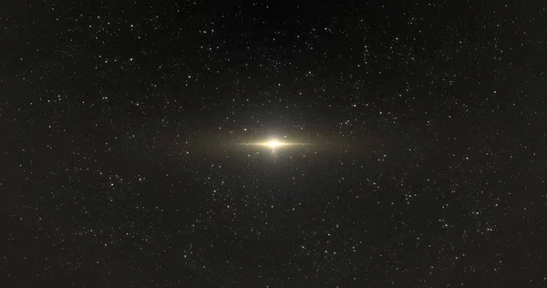 Image Glowing Yellow Light Moving Stars Background Space Galaxy Light — Stock Photo, Image