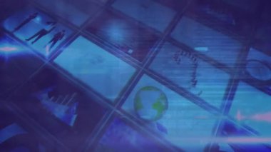 Video ve ışık yolları üzerinden veri işleme animasyonu. küresel sosyal medya, bağlantılar ve veri işleme konsepti dijital olarak oluşturulmuş video.