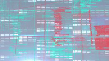 Siyah arkaplanda veri işleme kolonları üzerinde hareket ettirme animasyonu. küresel bağlantılar ve veri işleme konsepti dijital olarak oluşturulmuş video.