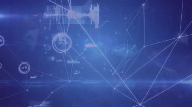 Işık yollarının üzerindeki bağlantı ağının animasyonu. küresel iş, bağlantılar ve veri işleme kavramı dijital olarak oluşturulmuş video.