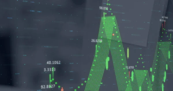 Bild Statistik Och Finansiell Databehandling Över Anteckningsblock Global Databehandling Affärsverksamhet — Stockfoto