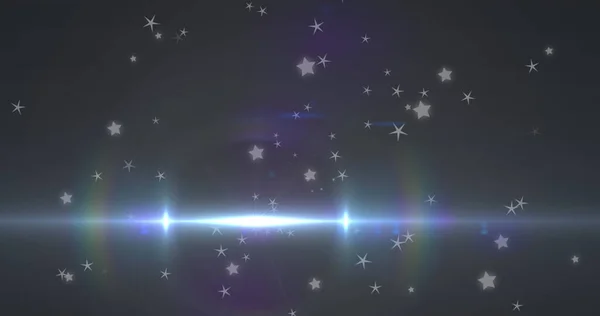 Obrázek Zářícího Modrého Světla Pohybujícího Nad Hvězdami Pozadí Prostor Galaxie — Stock fotografie