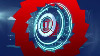 Veri işleme üzerinde taramaların animasyonu. küresel bilim, bağlantılar ve dijital arayüz konsepti dijital olarak oluşturulmuş video.