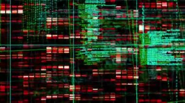 Siyah arkaplanda veri işleme kolonları üzerinde hareket ettirme animasyonu. küresel bağlantılar ve veri işleme konsepti dijital olarak oluşturulmuş video.