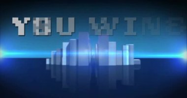 Animasyonunuz dijital şehri yendi. Video oyunları, bağlantılar ve dijital olarak oluşturulmuş eğlence konsepti.