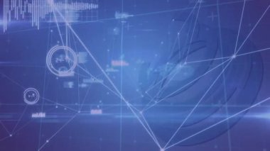 Daireler ve ışık yolları üzerindeki bağlantı ağının animasyonu. küresel iş, bağlantılar ve veri işleme kavramı dijital olarak oluşturulmuş video.