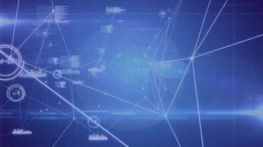 Işık yollarının üzerindeki bağlantı ağının animasyonu. küresel iş, bağlantılar ve veri işleme kavramı dijital olarak oluşturulmuş video.