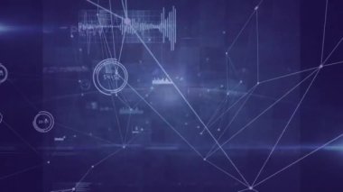 Veri işleme üzerinden bağlantı ağının animasyonu. küresel iş, bağlantılar ve veri işleme kavramı dijital olarak oluşturulmuş video.