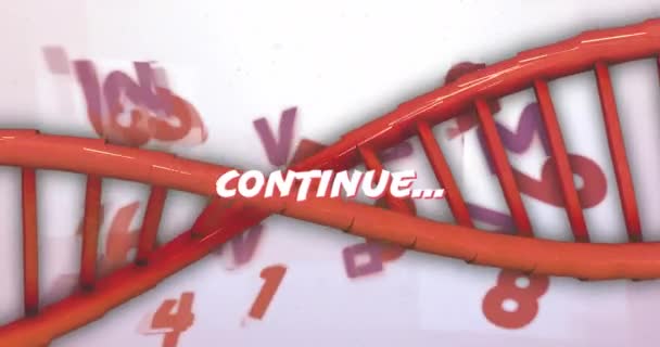 Анімація Продовження Обертання Ланцюга Чисел Dna Відеоігри Язки Розваги Концепція — стокове відео