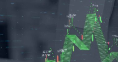 Not defterinden istatistik ve finansal veri işleme resimleri. küresel veri işleme, iş, dijital arayüz, teknoloji ve ağ konsepti dijital olarak oluşturuldu.