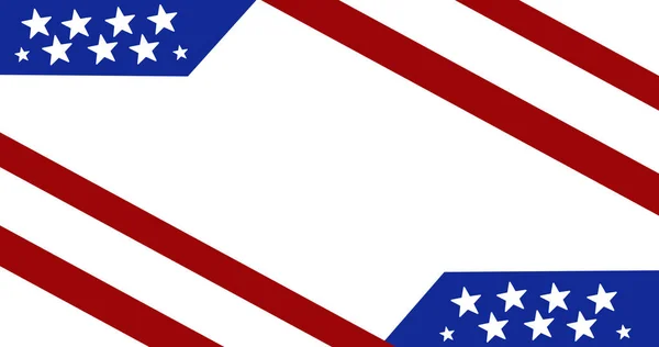 Imagen Bandera Americana Con Rayas Estrellas Moviéndose Sobre Fondo Blanco — Foto de Stock