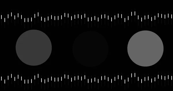 Bild Von Bewegten Weißen Linien Und Kreisen Auf Schwarzem Hintergrund — Stockfoto