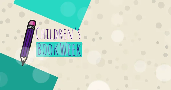 Afbeelding Van Kinderboek Week Tekst Vlekken Beige Achtergrond Kinderboekenweek Leesconcept — Stockfoto