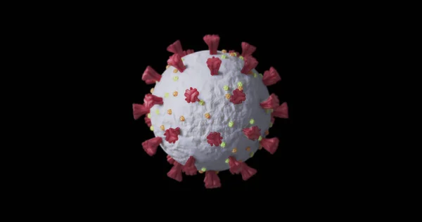 Imagen Digital Celda Covid Sobre Fondo Negro Coronavirus Covid Pandemia —  Fotos de Stock