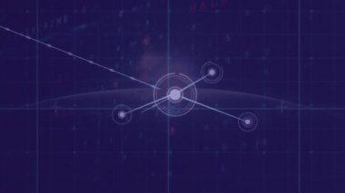Veri işleme ve dünya üzerindeki bağlantı ağının animasyonu. küresel iş, bağlantılar ve veri işleme kavramı dijital olarak oluşturulmuş video.