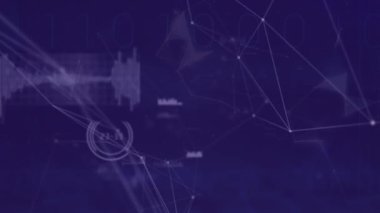 Veri işleme üzerinden bağlantı ağının animasyonu. küresel iş, bağlantılar ve veri işleme kavramı dijital olarak oluşturulmuş video.