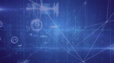Veri işleme üzerinden bağlantı ağının animasyonu. küresel iş, bağlantılar ve veri işleme kavramı dijital olarak oluşturulmuş video.