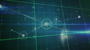 Dijital uzayda bağlantı ağının animasyonu. küresel bağlantılar, teknoloji ve dijital arayüz konsepti dijital olarak oluşturulmuş video.