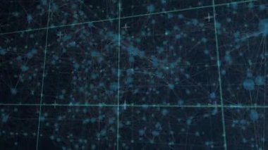 Dijital uzayda bağlantı ağının animasyonu. küresel bağlantılar, teknoloji ve dijital arayüz konsepti dijital olarak oluşturulmuş video.