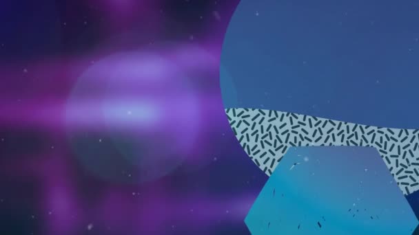 Анимация Геометрических Фигур Фиолетовом Фоне Белыми Точками Цветовая Двигательная Концепция — стоковое видео