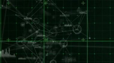 Dijital uzayda bağlantı ağının ve çeşitli verilerin animasyonu. küresel bağlantılar, teknoloji ve dijital arayüz konsepti dijital olarak oluşturulmuş video.