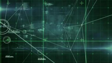 Dijital uzayda bağlantı ağının ve çeşitli verilerin animasyonu. küresel bağlantılar, teknoloji ve dijital arayüz konsepti dijital olarak oluşturulmuş video.
