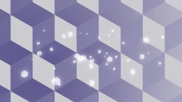 Animaiton Dots Changing Violet Cubes Pattern Colour Movement Concept Digitally — Stock Video