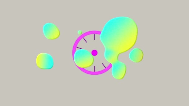 Animação Coloração Amarela Verde Sobre Fundo Roxo Interface Digital Conceito — Vídeo de Stock