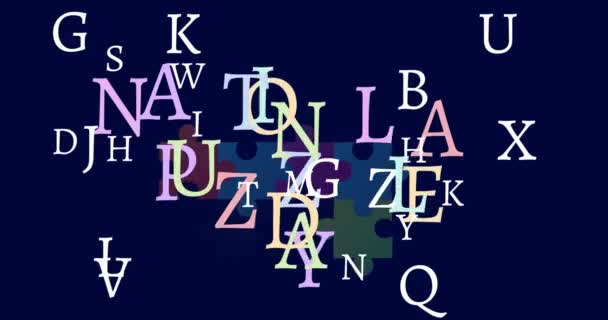 Animation Letters Making National Puzzle Day Writing National Puzzle Day — Stock Video