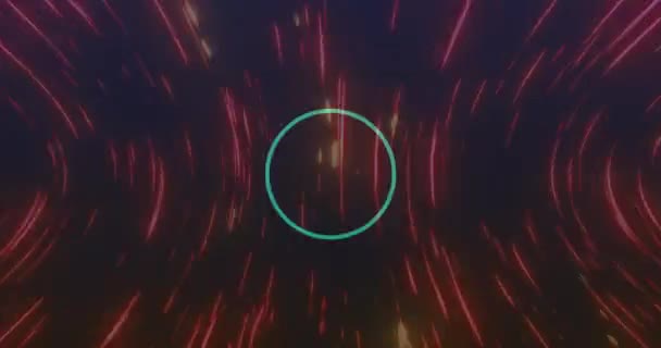 Animation Von Kreisen Und Roten Lichtern Die Sich Schnell Auf — Stockvideo