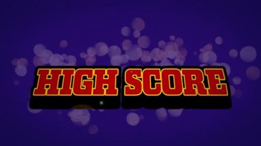 Şekiller üzerinde yüksek skorlu metin animasyonu. Sosyal medya ve iletişim arayüzü kavramı dijital olarak oluşturulmuş video.