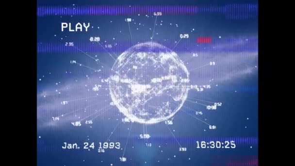 데이터 처리를 파란색 배경으로 애니메이션이다 미디어와 인터페이스 디지털 비디오 — 비디오