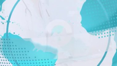 Beyaz kadın doktor yerine haber metninin ve dünyanın animasyonu. küresel tıp, sağlık ve veri işleme kavramı dijital olarak oluşturulmuş video.