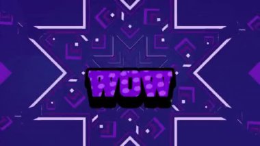 Vay be metninin şekiller üzerindeki animasyonu. Sosyal medya ve iletişim arayüzü kavramı dijital olarak oluşturulmuş video.