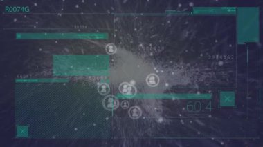 Siyah arkaplandaki bağlantı ağının canlandırılması. Dijital olarak oluşturulmuş video bağlantıları ve veri işleme kavramı.