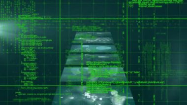 DNA iplikçiklerinin dönmesi ve tıbbi veri işleme animasyonu. küresel tıp, bilim ve veri işleme kavramı dijital olarak oluşturulmuş video.