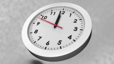 Gri arkaplanda hareket eden saatin animasyonu. dijital arayüz, veri işleme ve teknoloji konsepti dijital olarak oluşturulmuş video.