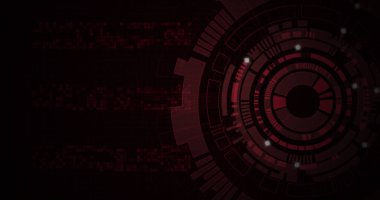 Siyah zemin üzerinde ışık lekeleri olan hareket eden daireler. dijital arayüz ve teknoloji konsepti dijital olarak oluşturulmuş görüntü.