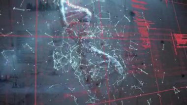 DNA iplikçiklerinin dönüşünün animasyonu, bağlantılar ağı ve tıbbi veri işleme. küresel tıp, bilim ve veri işleme kavramı dijital olarak oluşturulmuş video.