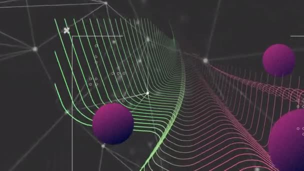 배경의 형태의 애니메이션 글로벌 데이터 디지털 비디오 — 비디오