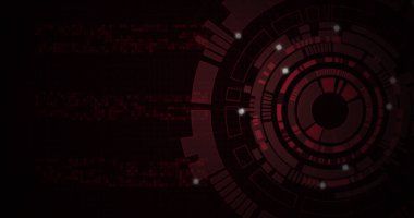 Siyah zemin üzerinde ışık lekeleri olan hareket eden daireler. dijital arayüz ve teknoloji konsepti dijital olarak oluşturulmuş görüntü.