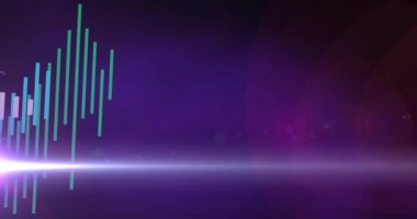 Mavi arkaplanda veri işleme animasyonu. küresel iş, finans, bağlantılar ve dijital arayüz konsepti dijital olarak oluşturulmuş video.