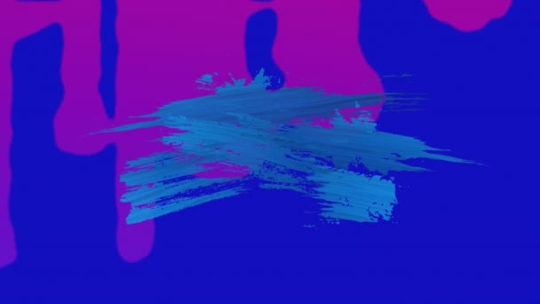 Анимация Символа Козерога Над Фиолетовыми Синими Пятнами Астрология Зодиакальная Концепция — стоковое видео