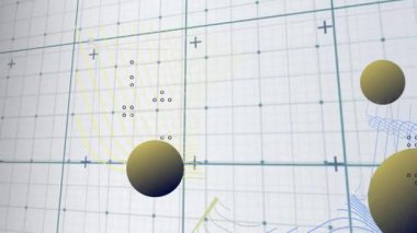 Beyaz arkaplandaki bağlantı ağı üzerinden şekillerin canlandırılması. küresel bağlantılar, veri işleme ve teknoloji konsepti dijital olarak oluşturulmuş video.