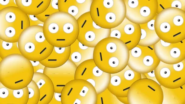 Animazione Icone Emoji Fuori Sopra Computer Portatile Connessioni Internet Globali — Video Stock