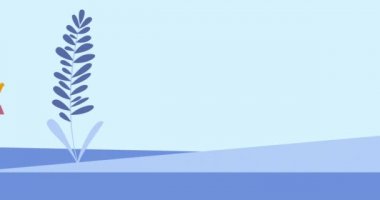 Bitkinin üzerinde süper kahraman çocuk ikonu canlandırması. Retro gelecek ve sosyal medya konsepti dijital olarak oluşturulmuş video.